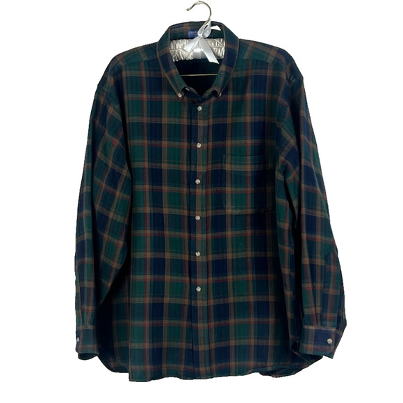 Sir Pendleton Wool Button Up Shirt Size 2XL Long Sleeve Green Plaid - Picture 2 of 6